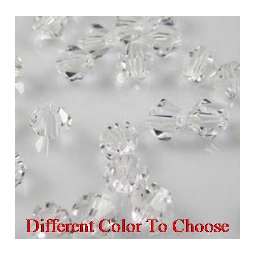 4mm 6mm 3mm 1000Pcs/lot strand Bicone Faceted Glass Cuts Looses Crystal Beads Colored Mixed size white uh3