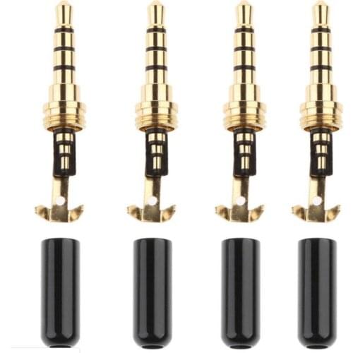 4-Pcs DIY 3.5mm Jack Plug Male Head Converter Headphone Replacement Parts