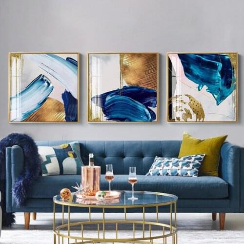 Abstract Modern Dreamy Color Canvas Painting Fashion Golden Poster And Print For Living Room Asile Bedroom Wall Art La imagen HD