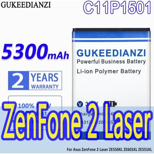 GUKEEDIANZI C11P1501 Battery For ASUS ZenFone2 Laser 5.5"/6" zenfone selfie ZE550KL ZE601KL Z00LD Z011D ZD551KL Z00UD 5300mAh