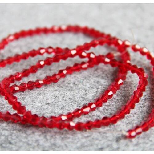 Accessory Crafts Bracelet 4mm Faceted Red AB+ Glass Crystal Stones Loose Beads 15inch DIY Jewelry Making Design Fitting Female