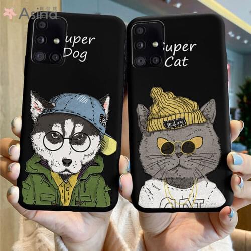 ASINA Fashion Cartoon Case For Samsung Galaxy A51 A71 A70 A20 21 30 Soft Liquid Silicone Couple Cover For Samsung M30s Funda