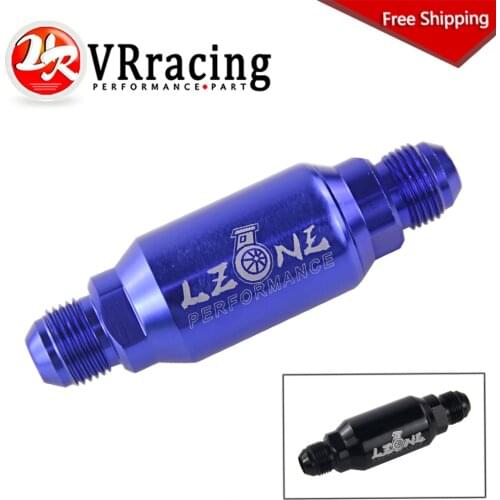 FREE SHIPPING Blue,Black Billet In-Line Street Fuel Filter # 8 AN Male 40 microns Fuel filter AN8 VR5580