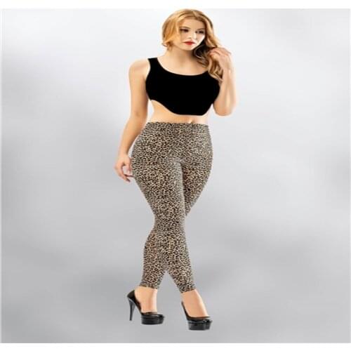 COMBED ELASTAN LEOPAR PATTERNED LONG TIGHTS 93% Cotton 7% Elastane