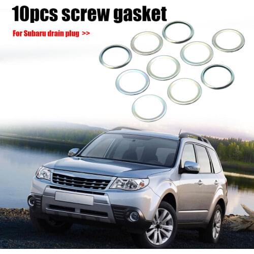 For Subaru Impreza Legacy Forester 1985-2018 10Pcs Aluminum Alloy Engine Oil Drain Plug Crush Gasket Washers Seals 11126-AA000
