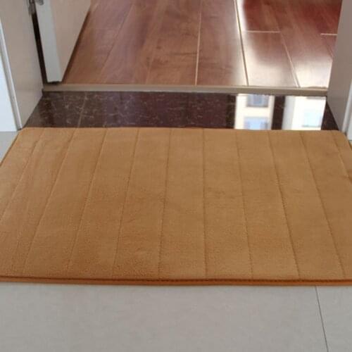 Home Bath Mat Coral Fleece Bathroom Carpet Water Absorption Non-slip Memory Foam Absorbent Washable Rug Toilet Floor Mat