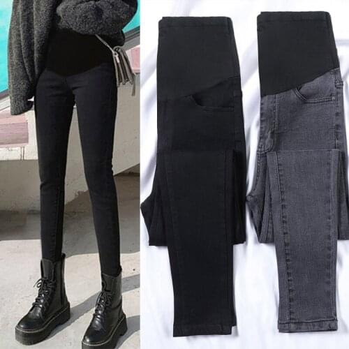 Pregnant Womens Jeans In Autumn And Winter Thickened Magic Feet Trousers Wear Thin Spring Clothes Underpants