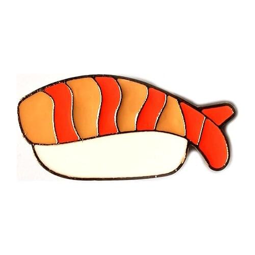 Cute Enamel Brooches For Women Shrimp Sushi Metal lapel Pins For Backpacks Japanese Food Badges Gift Jewelry Wholesale