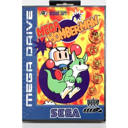 Mega Bomberman Game Cartridge 16 bit MD Game Card With Retail Box For Sega Mega Drive For Genesis