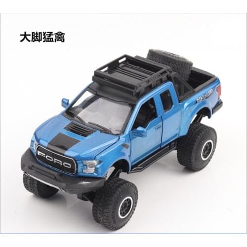 Simulation Ford Raptor F150 model alloy car simulation big wheel car childrens toy car birthday gift blue car