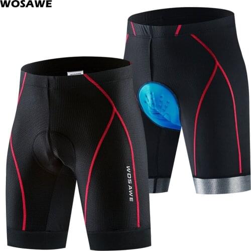 WOSAWE Men Womens Reflective 5D Padded Cycling Shorts Shockproof MTB Bicycle Shorts Road Bike Shorts Ropa Ciclismo Tights
