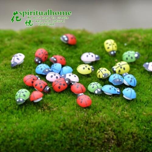 10pcs Mini Ladybugs Shaped Stickers Miniature Ornament DIY Kit For Fairy Garden Dollhouse Plant Party Home Decoration