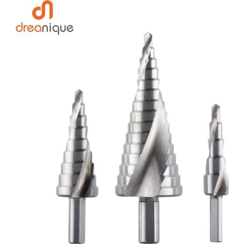 Dreanique Step Drill Bit and Dill Bit Set 4-12 4-20 4-32 HSS 4241 Drilling Power Tools for Metal Wood Hole Cutter Cone Drill