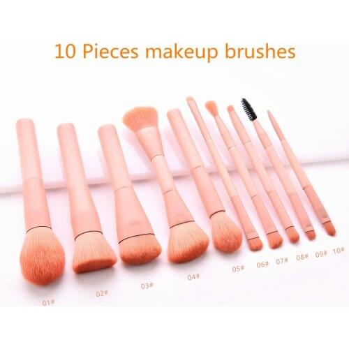 Makeup Brushes Sets 10pcs Professional Cosmetics Make Up Brush Kits Eye Shadow Eyebrow Foundation Powder Premium Wooden Handles