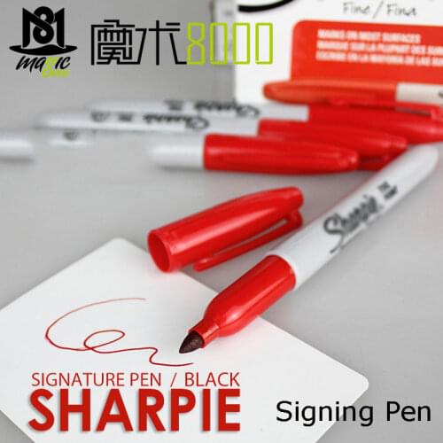 Normal Sharpie Pen （Red） Magic Tricks Marker Pen ( Black ) Magician Professional Close-Up Street Accessories