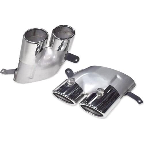 One Pair Silver Stainless Steel Muffler Tip For Aud-i A6 A7 Update S6 S7 2016-2018 Car Part Exhaust System Tailpipe Nozzles Tip