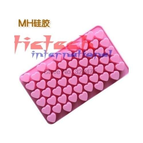 By dhl 100pcs 55 Holes Mini Heart Silicone Cake Mold Baking Mould Chocolate Decoration Silicone Heart Shape Tools