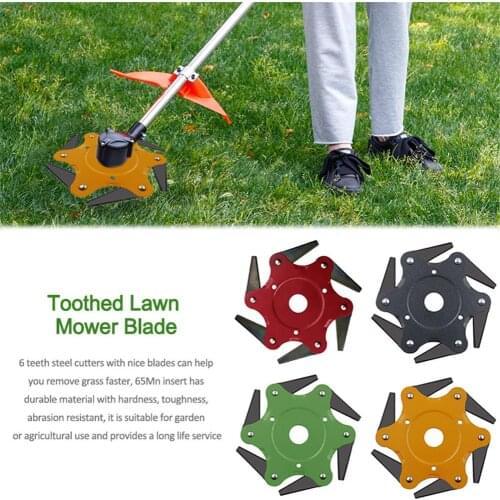 Lawn Mower Head Cutter Toothed Lawn Mower Blade 6 Steel Razor Replacement Trimmer Weeding Machine Accessorie Garden Tools #CW
