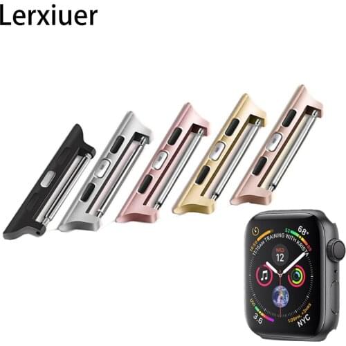 Adapter Connector For Apple Watch 44mm/40mm 42mm 38mm iwatch band series 6 5 3 se 4 Accessories clasp Seamless Aluminum Linker