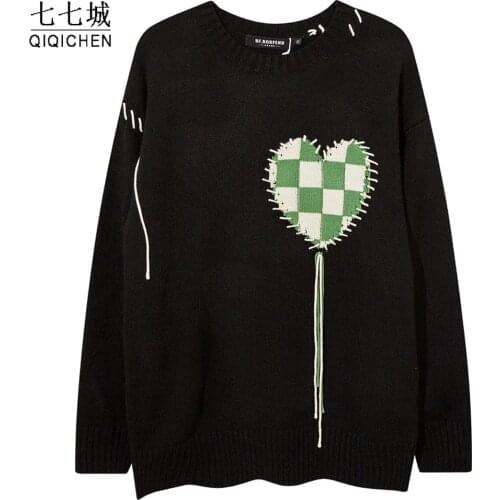 Anime Girl Sweater Men Furry Letter Knitted Pullover Women College Harajuku Jumper Winter Street Japanese Bear Sweater Unisex