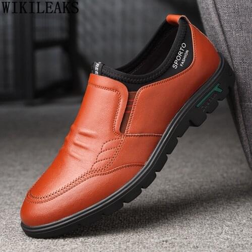 Black Leather Casual Shoes Man Designer Slip on Shoes Men Brown Mens Loafers Shoes Luxury Zapatillas De Hombre Chaussure Homme