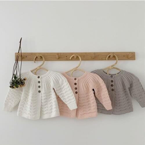 0-2Y Baby Girls Sweater Knitted Cardigan Jacket Kids Sweater Coat Girls Autumn Winter Sweaters