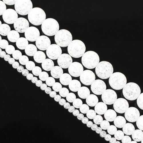 15" White Cracked Quartz Natural Stone Beads For Jewerly Making Diy Bracelet 6-12mm Crystal Round Loose Beads Wholesale Perles