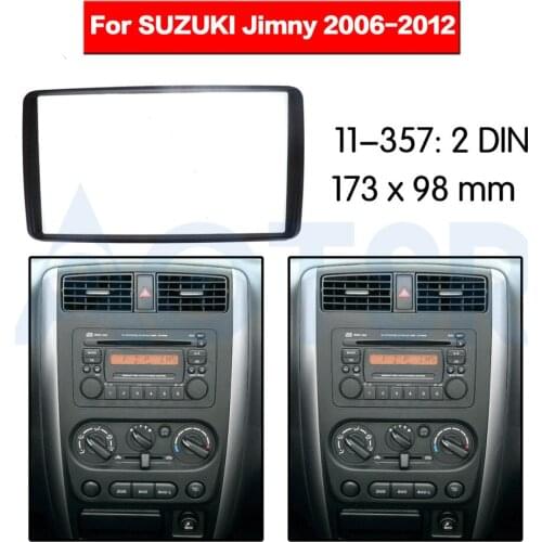 2 din Radio Fascia for SUZUKI Jimny 2006-2012 Stereo Audio Panel Mount Installation Dash Kit Frame Adapter DVD Trim Black CD