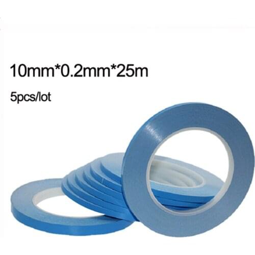 5pcs/lot 10mmx25mx0.2mm Transfer Tape Double Sided Thermal Conductive Adhesive tape of Chip PCB LED Heatsink