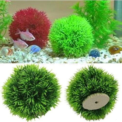 5pcs/lot Diameter 6/10cm Artificial Plastics Water Grass Ball Aquarium Fish Tank Turtles Home Furnishing Living Room Ornament