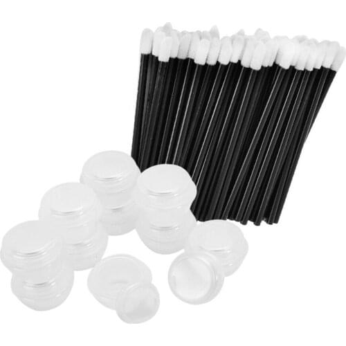 50pcs Disposable Lip Lipstick Gloss Applicator 10x Empty Eye Cream Container