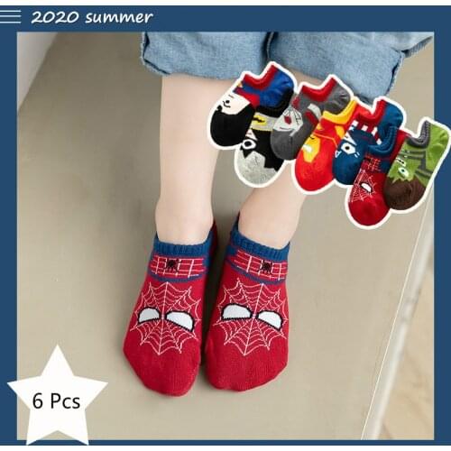 6 pair /1 lot spring & autumn kids socks cotton cartoon car children socks for boys 0 -10 year baby Girl Stripe socks