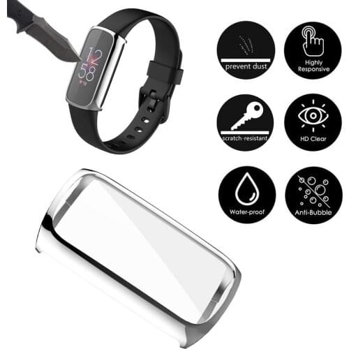 TPU Full Screen Protector Cover Case For Fitbit Luxe Smart Watch For Fitbit Luxe Smart Bracelet Electroplating Protective Case