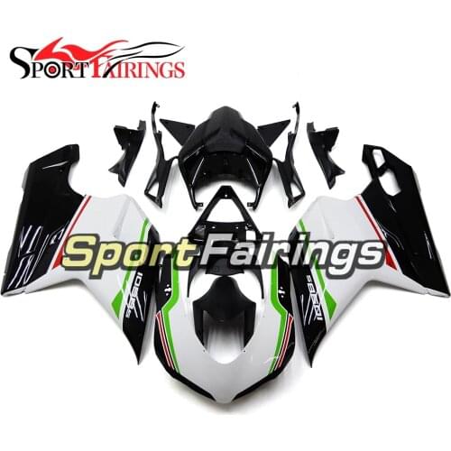 White Black Full Fairing For Ducati 1098 848 1198 1098s 848s 1198s 07 08 09 10 11 12 ABS Plastic Kit Cowling Body Work Cover