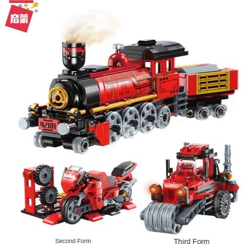 Enlightenment building blocks dinosaur mech deformation boy toy children puzzle assembling car Tyrannosaurus gift 4803