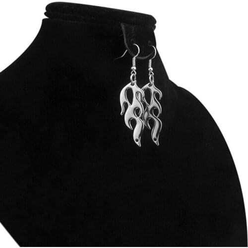 Punk Flame Rabbit Head Earrings Irregular Girls Unisex Metal Earring Fashion Accessories Jewelry