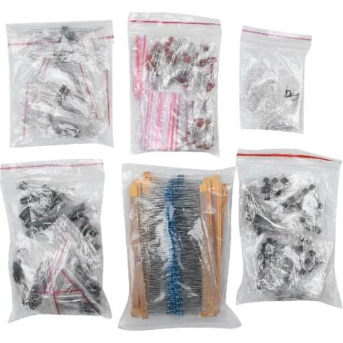 HiMISS 1390pcs Electronic Components Basic Starter Kit LED Diode Transistor Capacitor Resistance Potentiometer components Kits