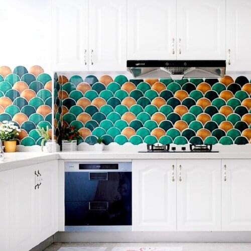 Simulation INS dragon scales PVC retro living room bedroom wallpaper wall sticker kitchen oilproof bathroom waterproof sticker