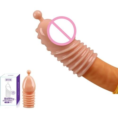 Adults Intimate Goods Lengthen Reusable Enlargement Condoms Extend G Point Ring Male Penis Extension Sleeves Sex Toys For Man
