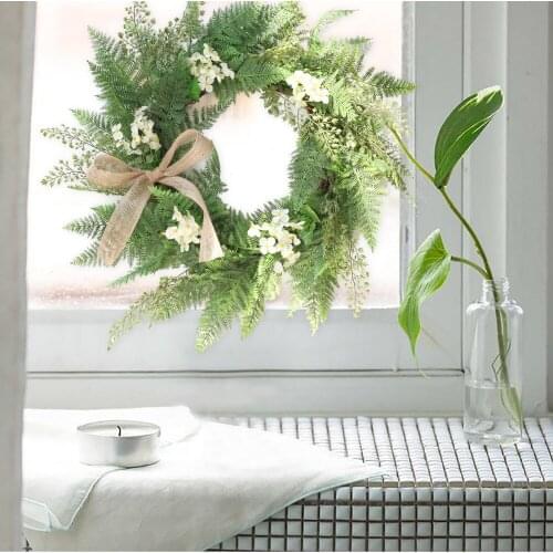 Artificial Leaves Simulation Flower Decoration Spring Wreath Wall Hanging Farmhouse Style Foam New Product Decoration 50cm