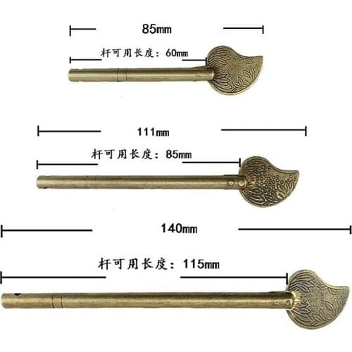 Chinese Furniture Hardware Brass Locking Closure Pin Cabinet Door Trunk Box Latch Copper Copper Straight Lock Bolt Chinese