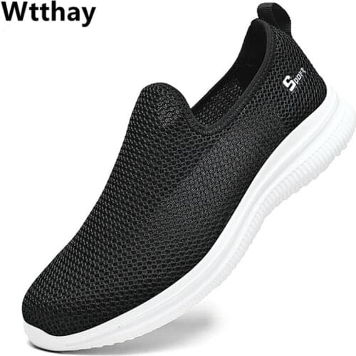 Summer Mesh Sneakers Men Fashion Outdoor Mens Casual Shoes Lightweight Slip on Walking Shoes Unisex Breathable Zapatillas Hombre