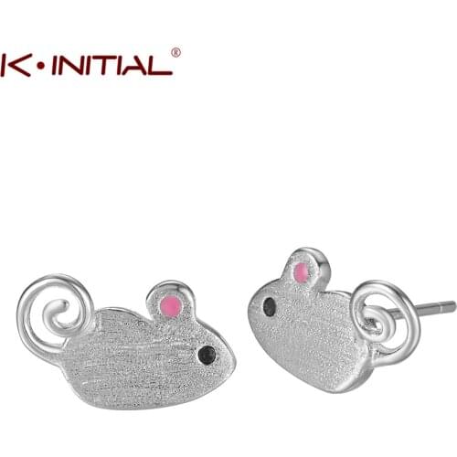 Kinitial Small Mouse Stud Earrings Animal Earrings Jewelry Vintage Wedding Earrings For Women Female Fashion Rat Jewelry