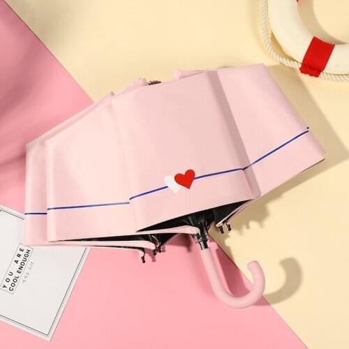 U-shaped handle Pocket Mini Umbrella Anti UV Paraguas Sun Umbrella Rain Windproof 3Folding Portable Umbrellas for Women Children