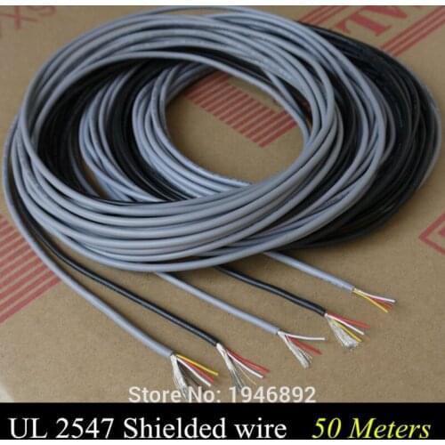 50m UL 2547 28/26/24 AWG Multi-core control cable copper wire shielded audio cable headphone cable signal wire cable