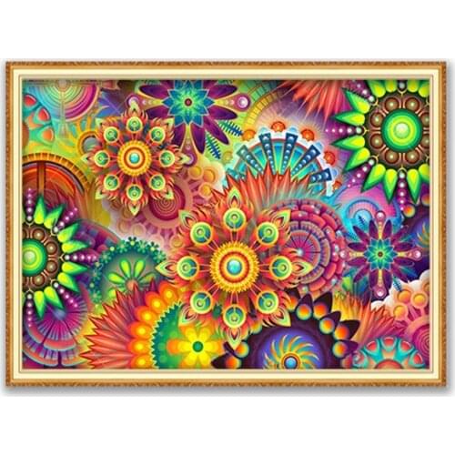 Region Mandala DIY 11CT Embroidery Cross Stitch Kits Craft Needlework Set Printed Canvas Cotton Thread Home Decoration Wholesale