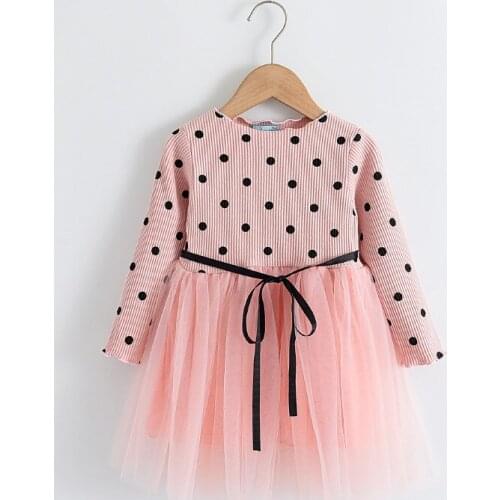Girl Dress Princess New Spring Autumn Long Sleeve Infant Baby Girl Bow Dot Tutu Ball Gown Party Dresses Baby Kid Girl Clothes