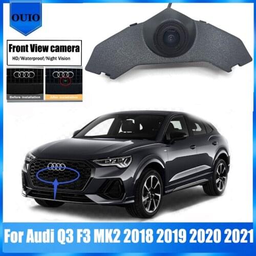 HD Front View camera For Audi Q3 F3 MK2 2018 2019 2020 2021 coupe Night Vision / waterproof Front Parking LOGO Front Camera