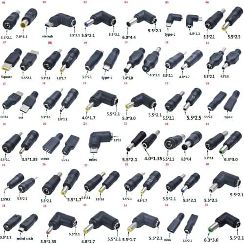 EClyxun 36 model each 1pcs DC power plug jack Converter Laptop Adapter connector
