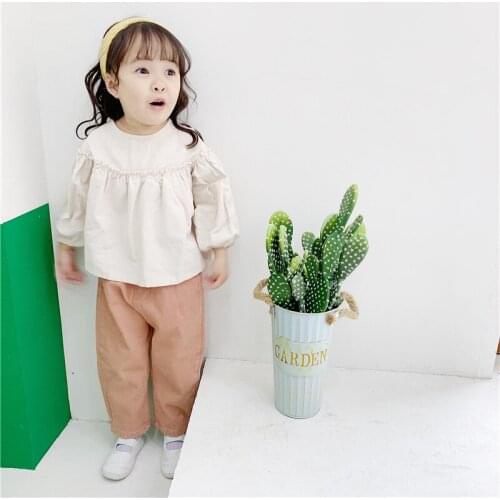 Girls pants new girls'childrens in 2019 Girls'Autumn Korean Pants Childrens Cotton Casual Pants baby girl winter clothes Solid